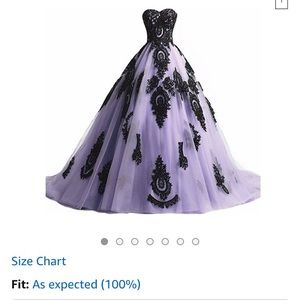 Kivary Long Ball Gown Black Lace Dress, Size 12